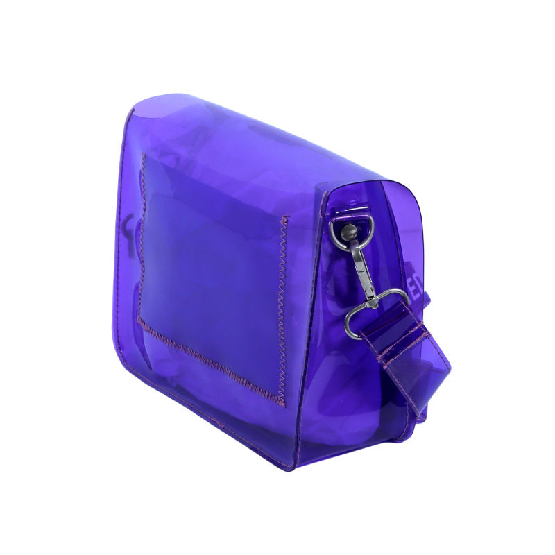 Unisex Purple Fashionable Handbags Waterproof PVC Crossbody Bag Shoulder Bag