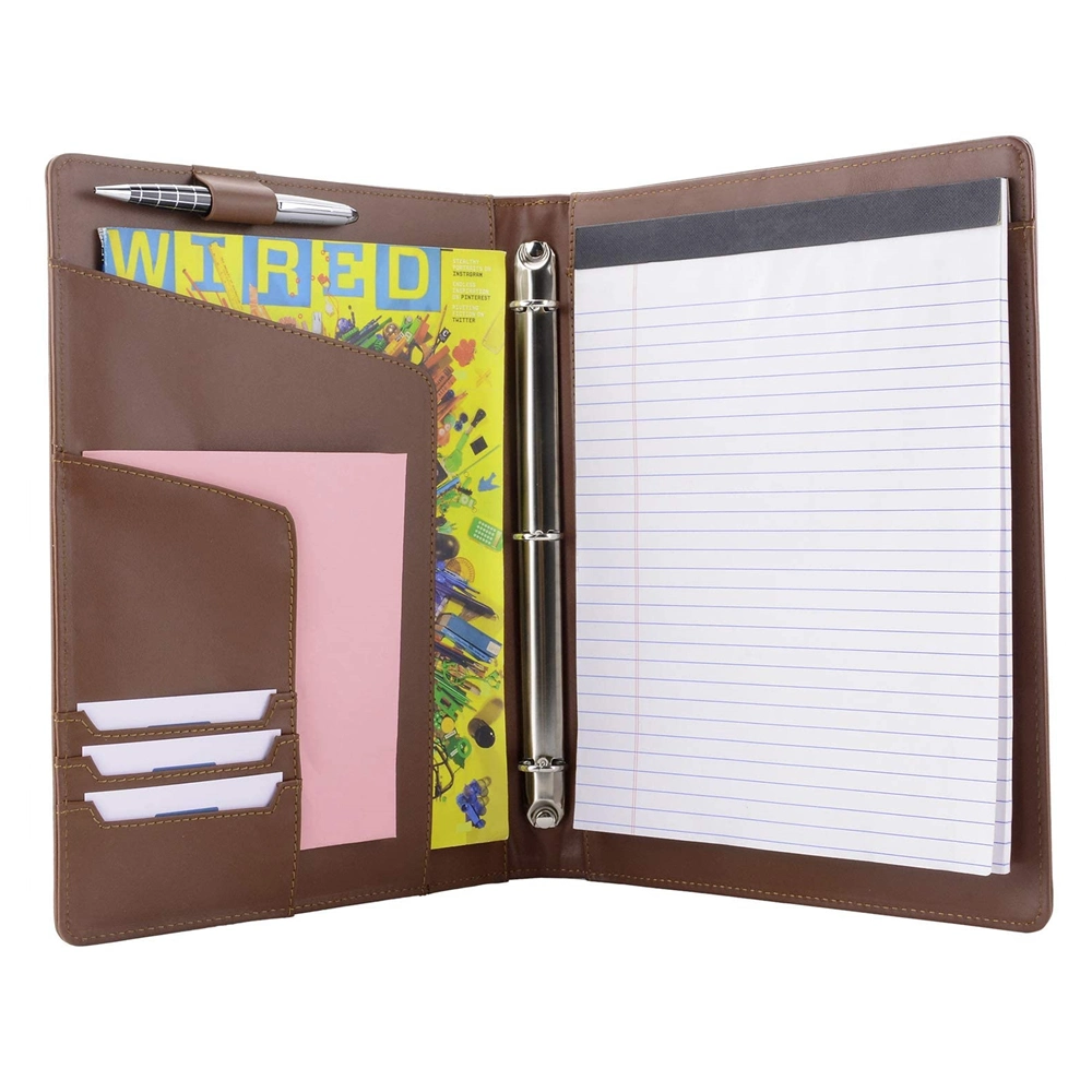 Presentation Meeting Organizer Business A4 Portfolio PU Leather File Folder 3 Ring Binder