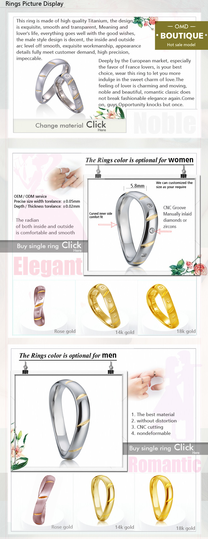 Diamond Ring for Men 3 Carat Moissanite Ring Women Sliver Ring 18K
