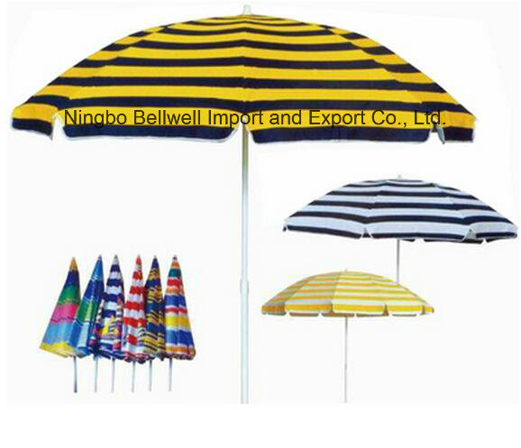 Outdoor Promotion Manual Open Beach Umbrella with PVC Bag
