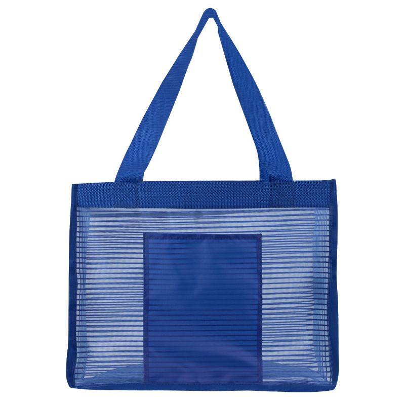 Pinstripe Mesh Bag Fashion Tote Bag Colorful Beach Bag