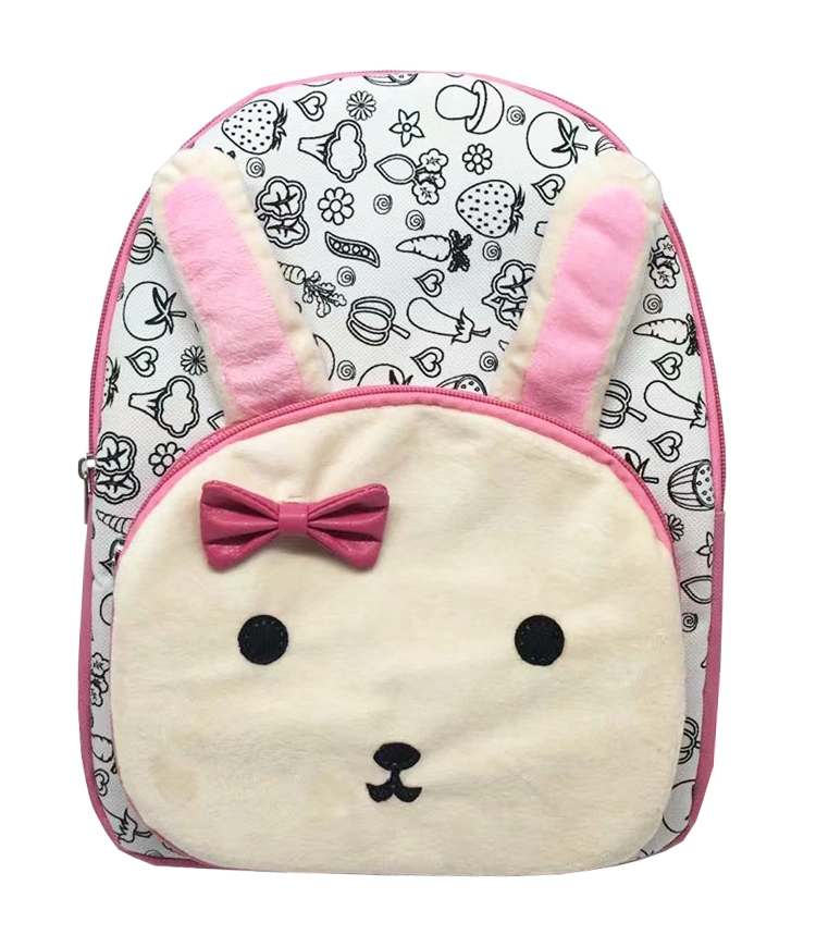 Cute Bunny DIY Coloring Backpack Kids Drawing Toy as Gift