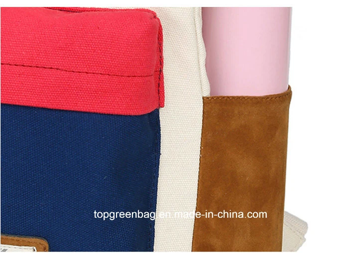 Contrast Color Casual Stripes Waterproof Canvas School Backpack Bags Wholesale