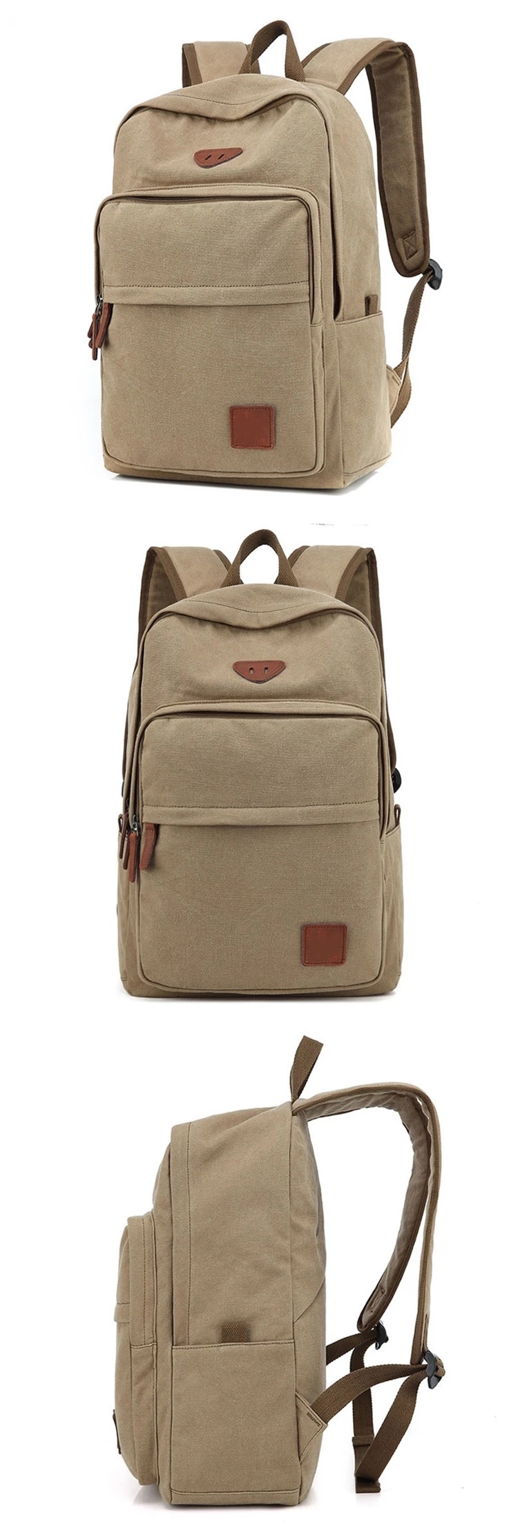 Wholesale Lightweight Canvas Backpack Bags Vintage School Canvas Bags