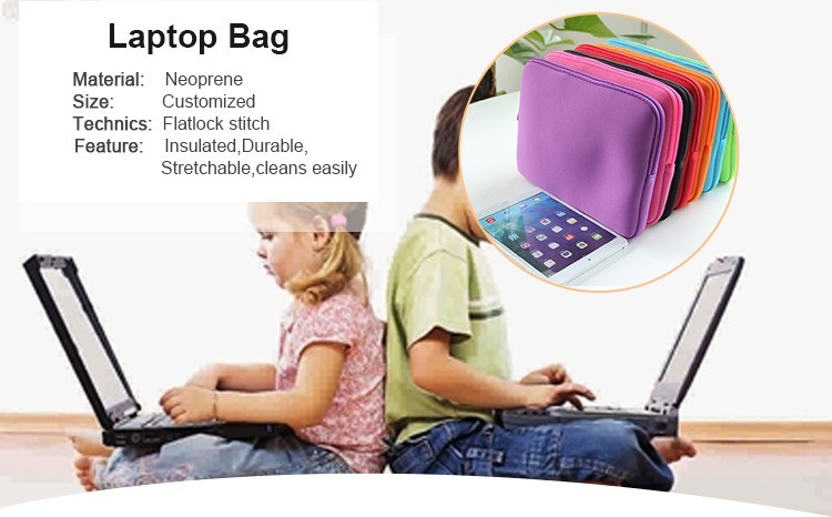 Custom Logo Grey Laptop Carrying Case Soft 11 Inch Waterproof Neoprene Tablet Sleeve Bag