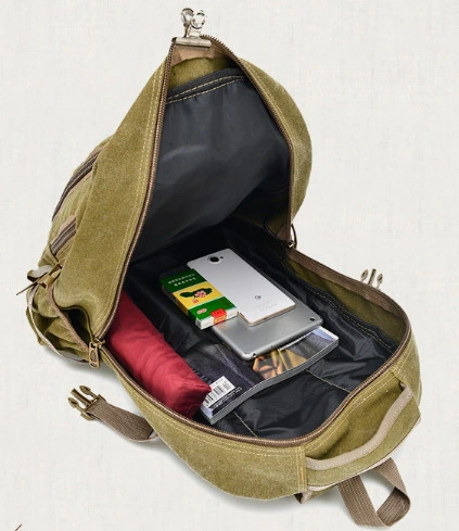Canvas Double Shoulder Bag Trend Casual Man Bag Backpack Outdoor Travel Bag