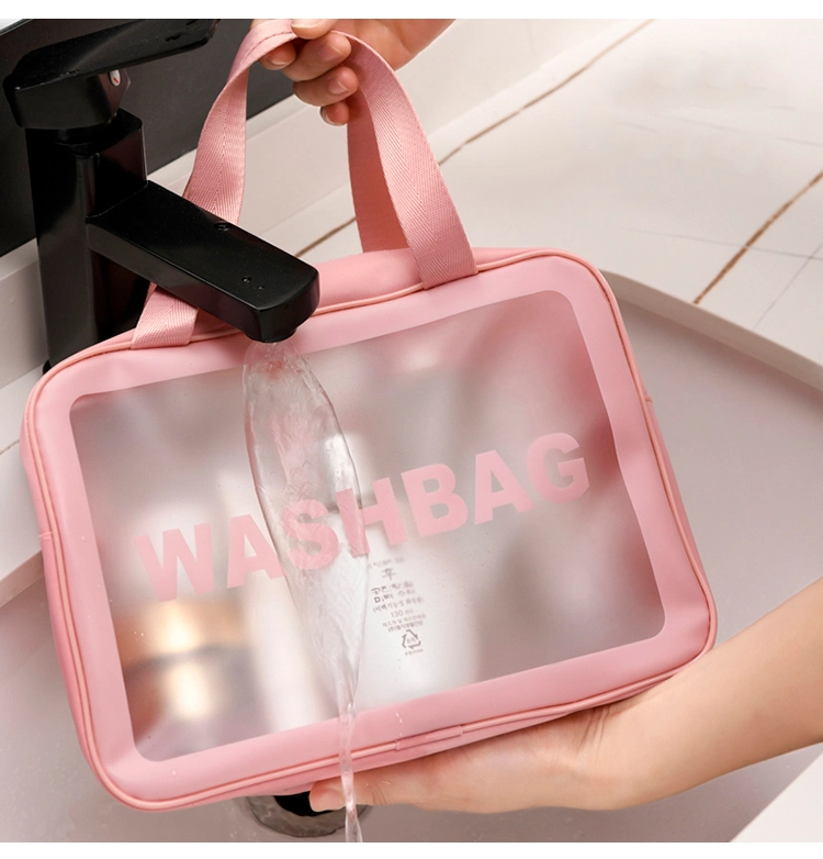 Travel Transparent Cosmetic Bag PVC Women Zipper Clear Makeup Bags Beauty Case Make up Organizer Storage Bath Toiletry Wash Bag