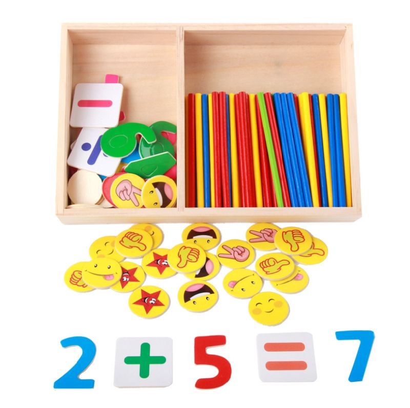 Wooden Children's Interesting Digital Learning Card \ Children's Digital Arithmetic Learning Box Puzzle Early Education Toys