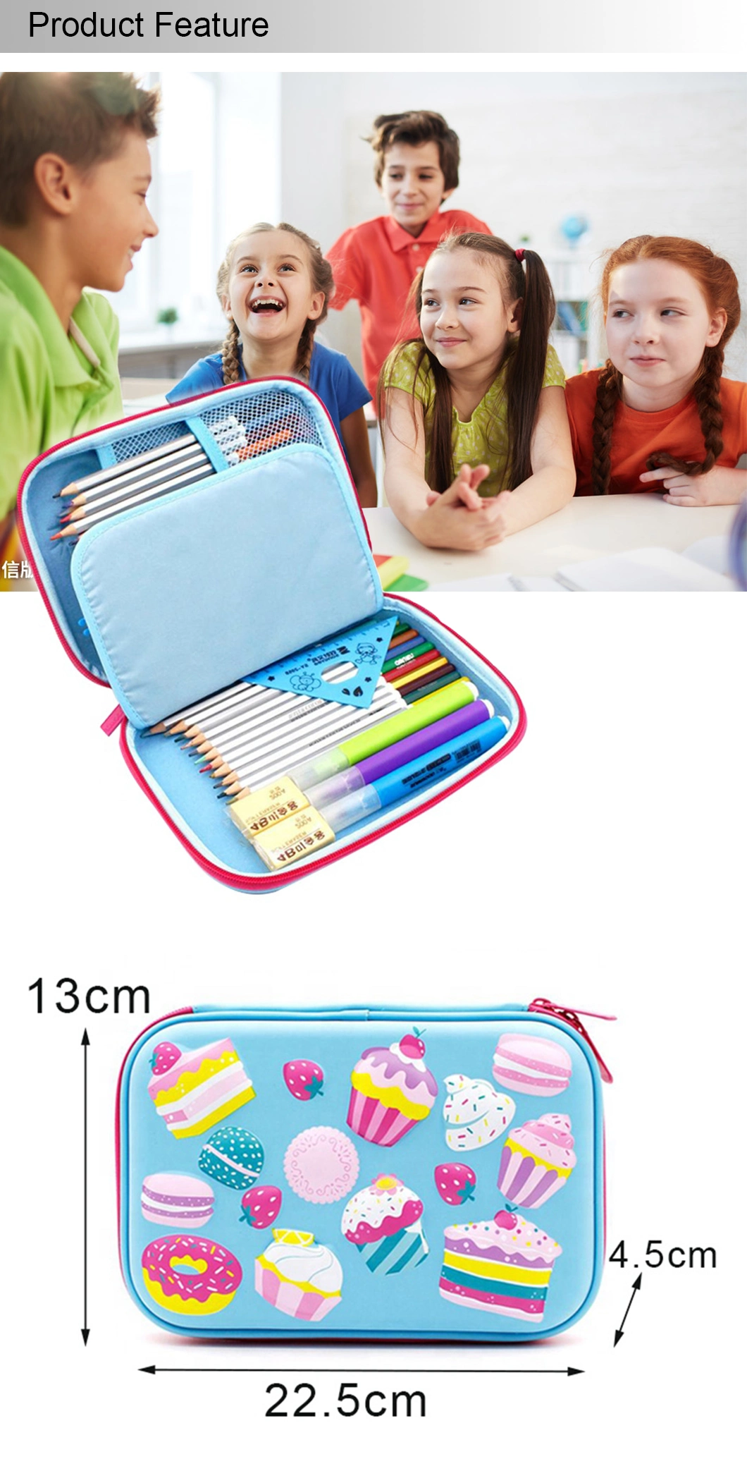 Custom Cute Pencil Case EVA Case Pen Pouch Packaging Bag 3D Pencil Box for School Students Storage Box