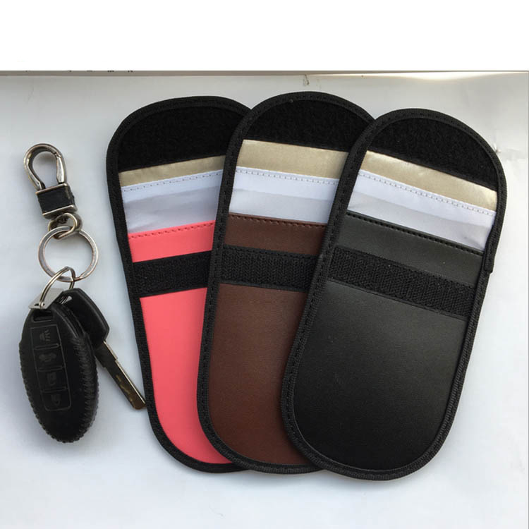 Anti Theft Keyless Entry Car Key Pouch Wallet Leather Fob RFID Signal Blocking Faraday Cases