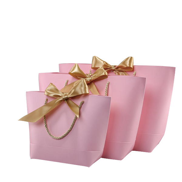 Paper Shopping Gift Bag Hot Selling Packaging Bag with Ribbon for Shopping Clothes and Gift