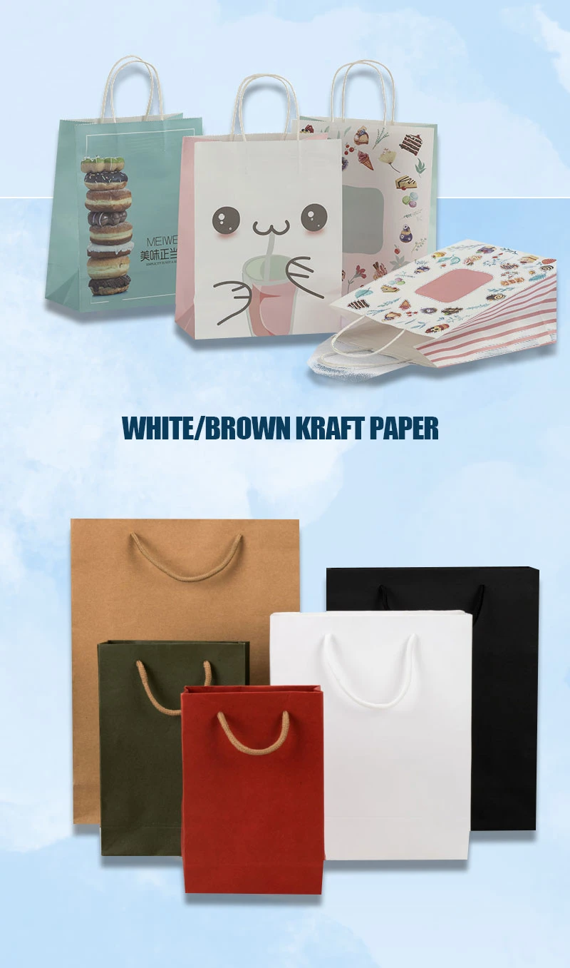 Nice Design Gift Bag Christmas Gift Bags Kraft Paper Bags Shopping Packing Bag with Handle