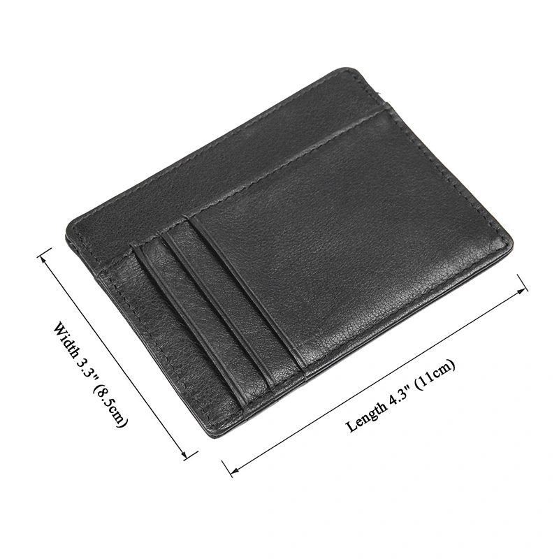 Black Cow Leather Top Quality Card Holder RFID ID Card Holder