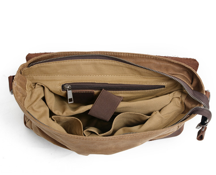Redswan Water Repellent Canvas Leather Mens Shoulder Bag Business Briefcase Laptop Bag (RS-82077K)