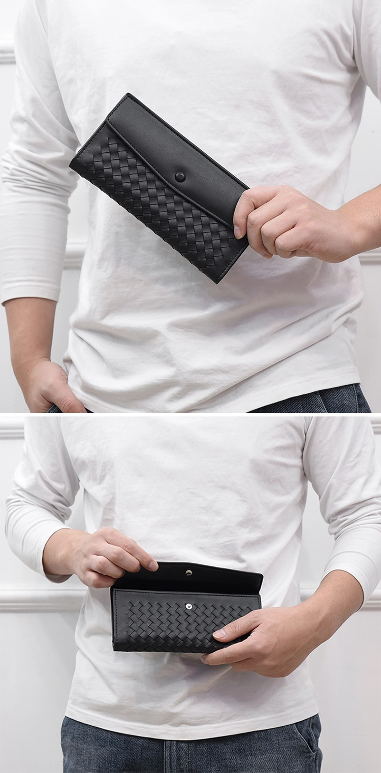 Fashion Design Long Men Business Leather Multi Card Holder Large Capacity Clutch Purse Bag Bill Wallets