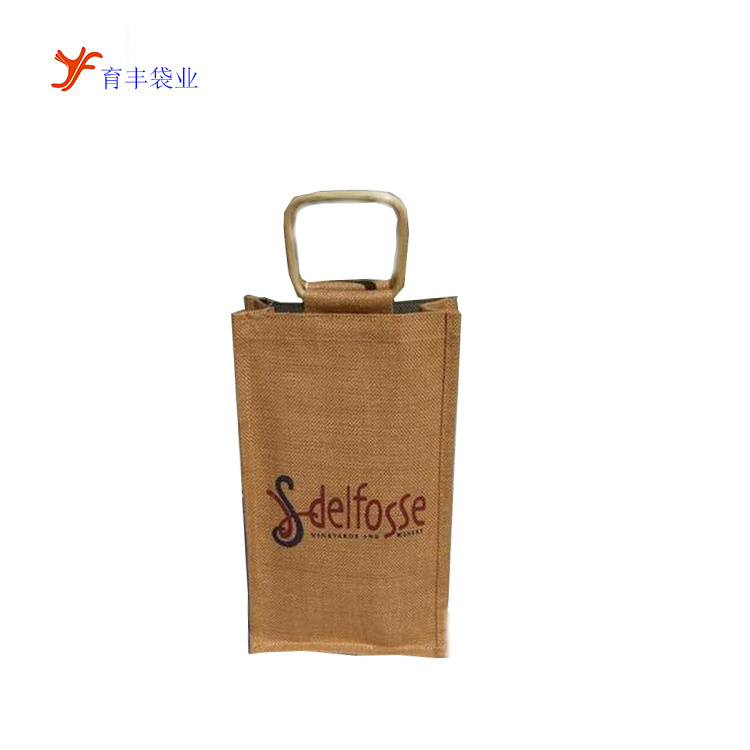 Recyclable Material Customized Logo Linen Tote Shopping Jute Bag