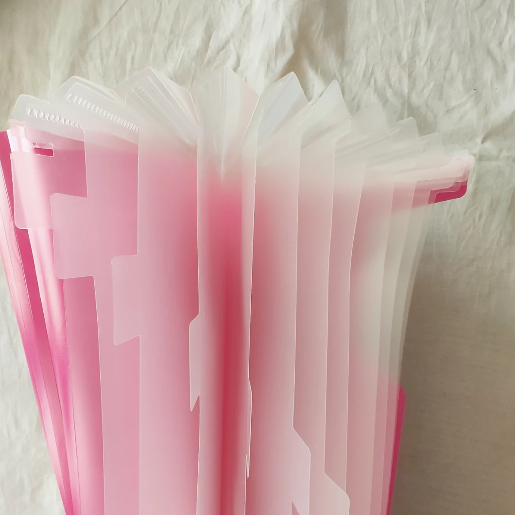 File Folder Pockets Accordion Document Organizer (Pink)