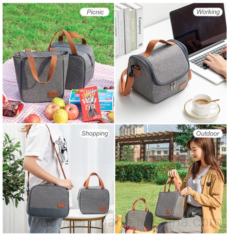 Portable Cation Polyester Cooler Bag Lunch Bag Portable Lunch Thermal Insulation Bento Bag Ice Bag