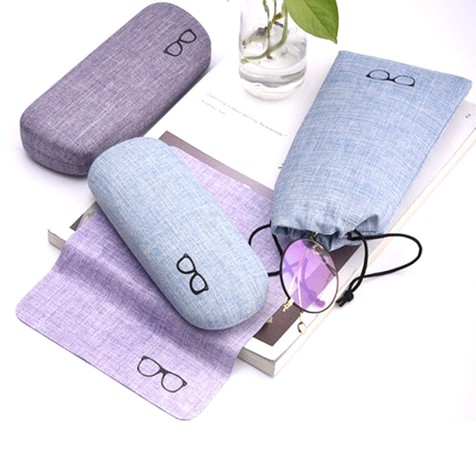 Stylish and Simple Handcrafted Cotton and Linen Printed Glasses Case; Dustproof Portable Reading Glasses Case