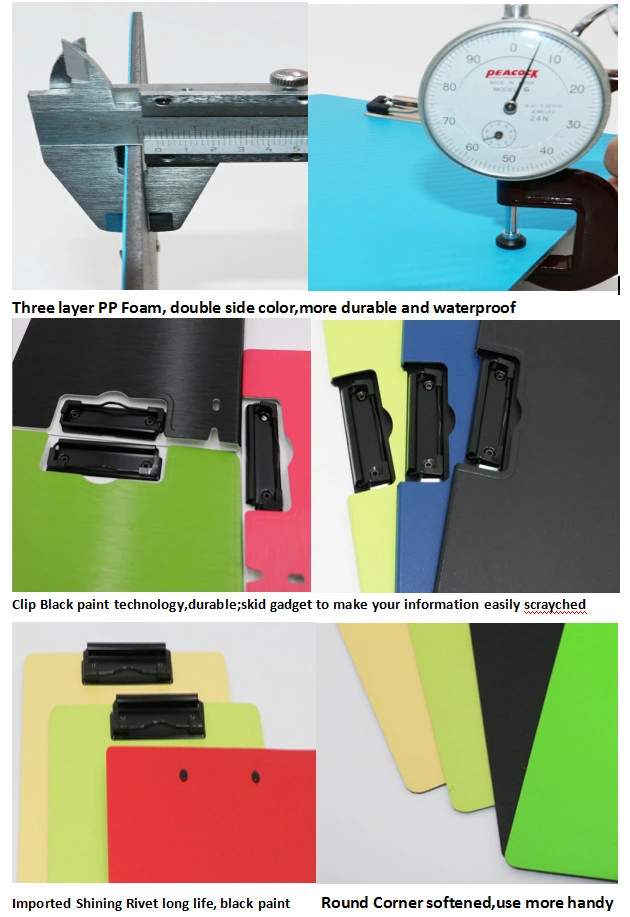 Latest Special Design Green Paper Clipboard PP Foam File Folder