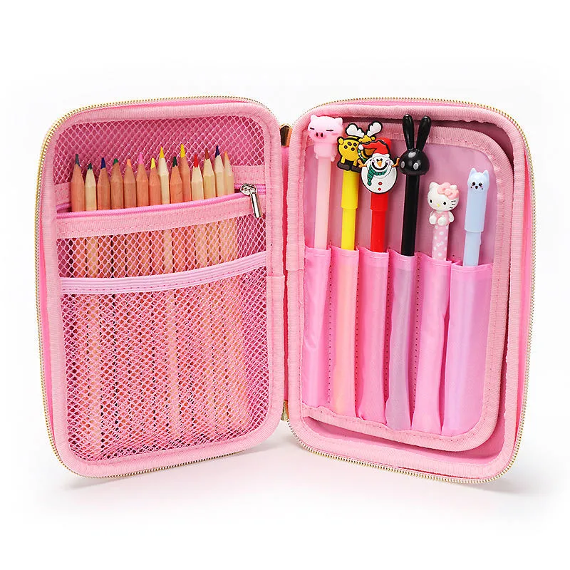 Customized Wholesale EVA Pencil Case, Angel Wings Mirror Stationery Box, Large Capacity Pencil Case