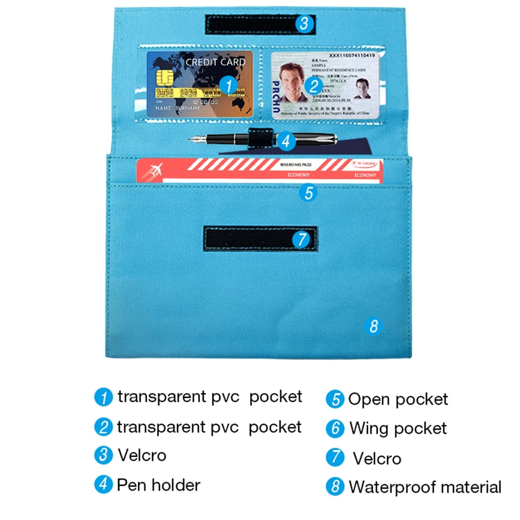 Promotion Cheap Polyester Car Manual Document Bag Custom Travel Passport Card Holder Wallet