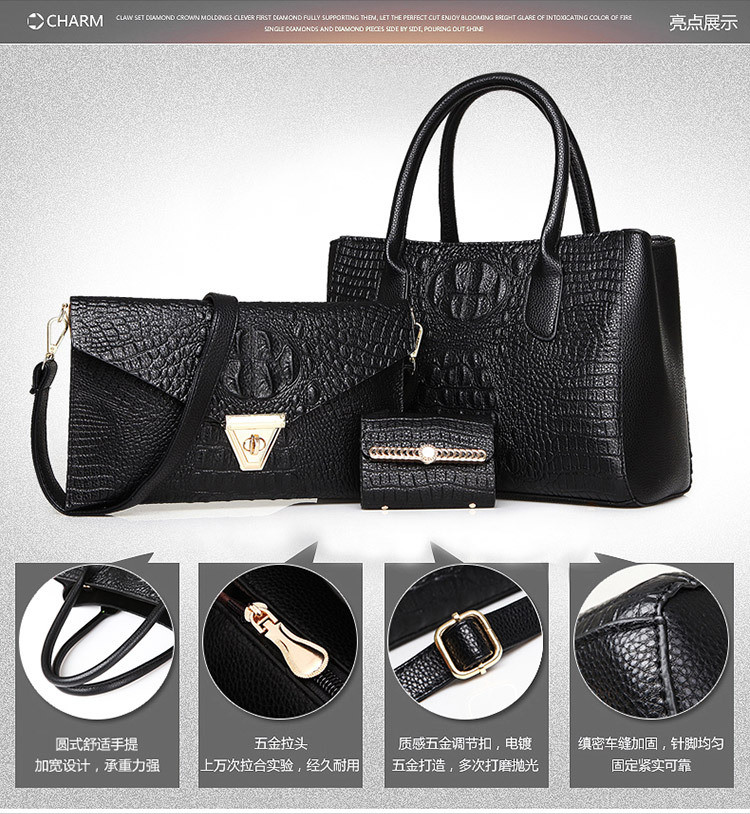 Crocodile Grain Tote Bag Messenger Bag Card Holder Handbags