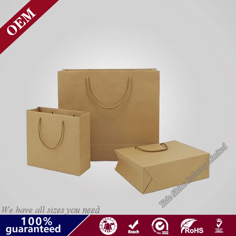 Wholesale Top Quality Reusable Cheap Gift Packaging Custom Shopping Gift Kraft Paper Bags
