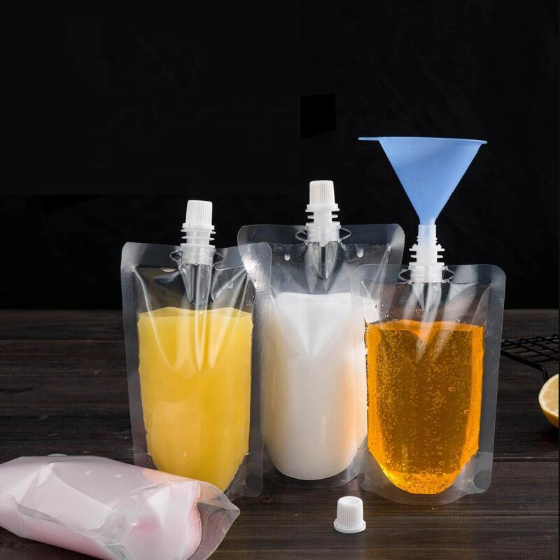 Clear Liquid Jelly Water Packaging Juice Drink Stand up Spout Pouch Bag