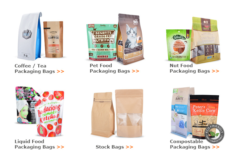 Heat Seal Zip Top Laminated Material Printed Zipper Zip Lock Ziplock Laminated Stand up Pouch Kraft Paper Flexible Plastic Packing Compostable Bag