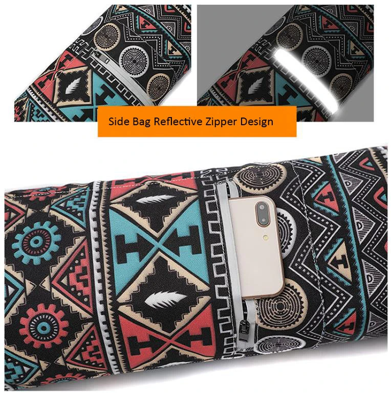 Wholesale Custom Printed Eco Friendly Canvas Yoga Gym Carry Bag Colorful Yoga Mat Bag with Zipper