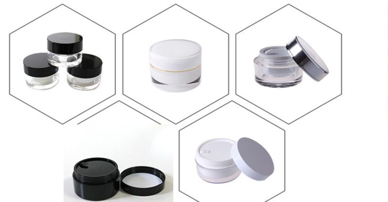 5g 15g 30g 50g Square Cosmetic Jars with ABS Lid Acrylic for Cosmetic Containers