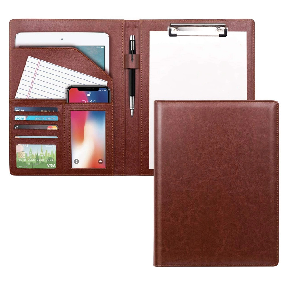 Custom Personalized File Binder Fashion Business Padfolio Faux Leather A4 Portfolio Folder