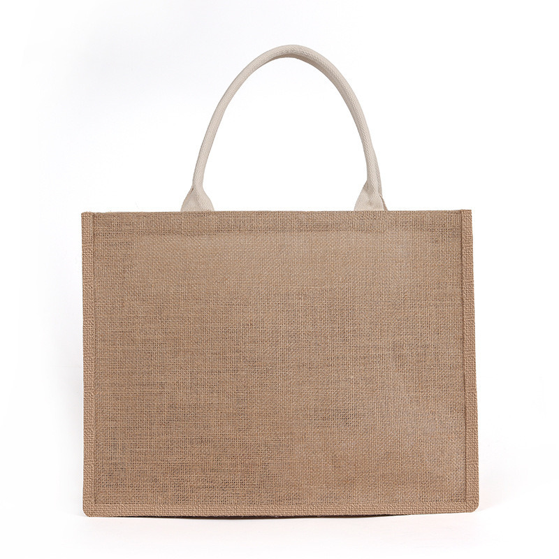 Customized Practical Simple Yellow Linen Shopping Tote Bag