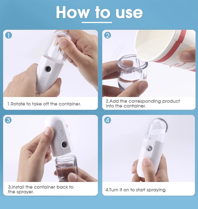 Nano Facial Mister Portable Mini Face Mist Handy Sprayer Automatic Cool Facial Steamer