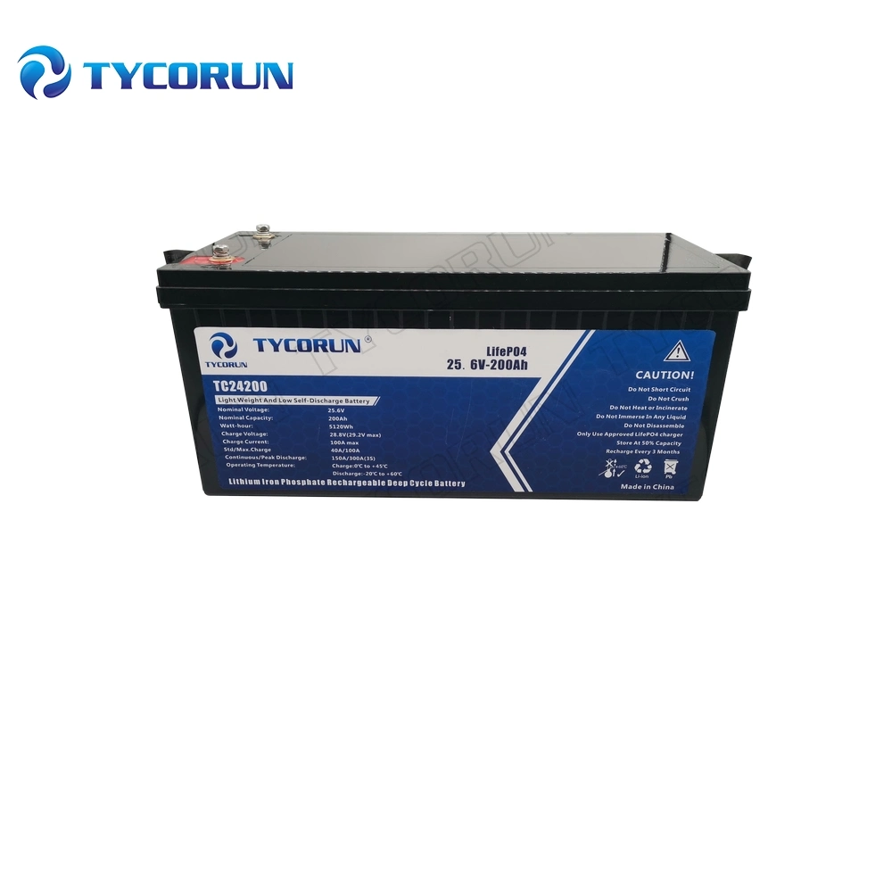 Tycorun LiFePO4 Lithium Ion Battery 200ah 25.6V Power Storage Lithium Batteries Power Generator Battery Pack