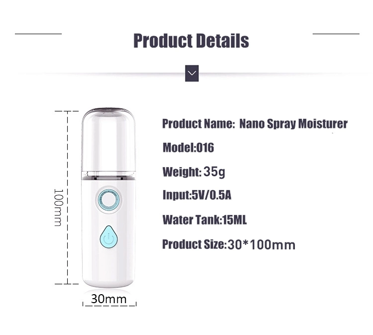 Skin Moisturizing Nanometer Spray Portable Nano Mini Mist Facial Steamer