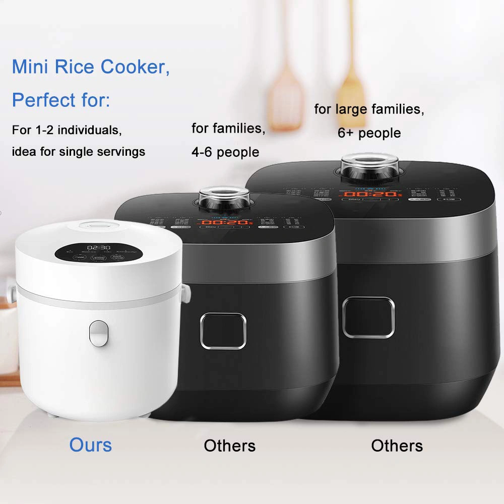 Small Rice Cooker, Personal Size Cooker for 1-2 People, Multi Food Steamer, 24 Hours Preset