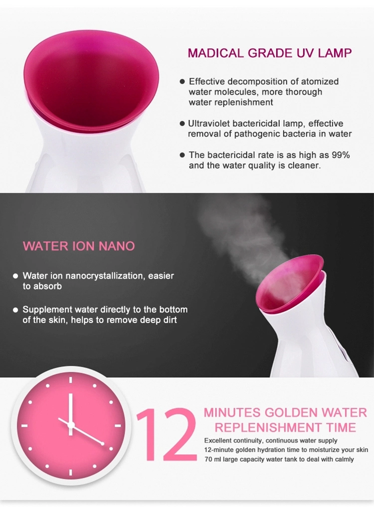 Ionic Deep Cleansing Mini Portable Essential Oils Warm Facial Steamer