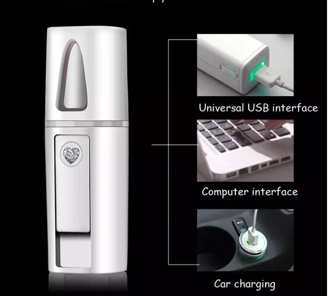 USB Rechargeable Handy Facial Steamer/ Face Mist Spray/Nano Mister with 15ml Water Volume
