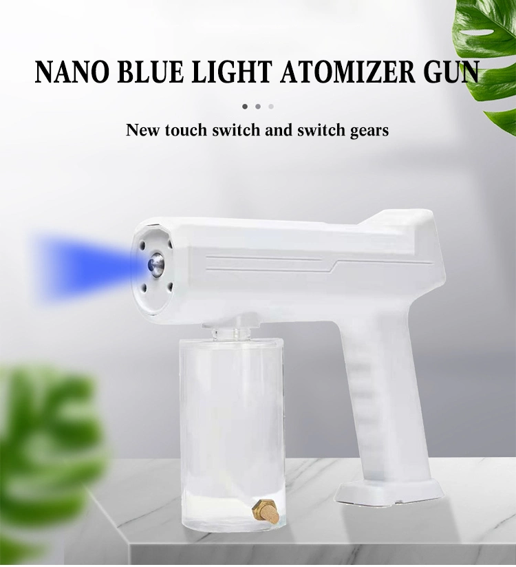 Handheld Fogger Machine Touch Screen Rechargeable Atomizing Sprayer Blue Light Steam Nano Spray Gun for Disinfection