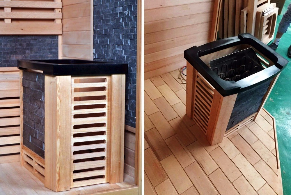 Hot Sale Indoor Wood Steam Sauna Portable 4 Persons Hemlock Traditional Wet Steam Sauna