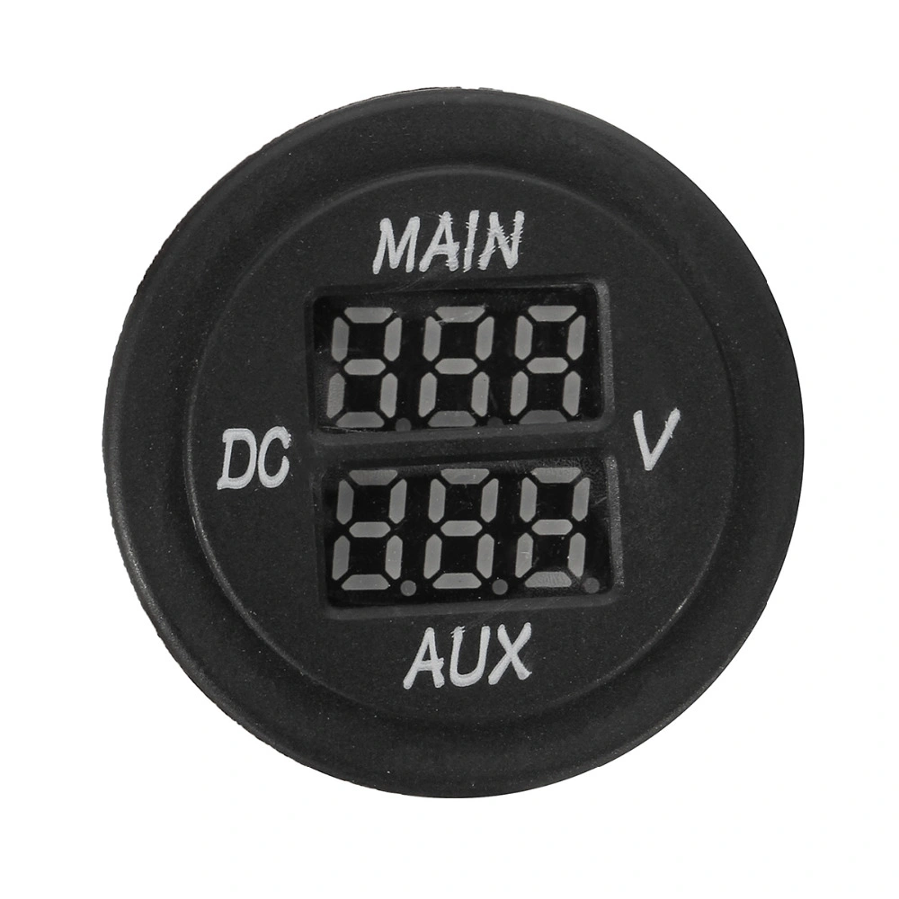 12V 24V Aux Main Dual LED Digital Dual Voltmeter Voltage Gauge Battery Monitor Panel