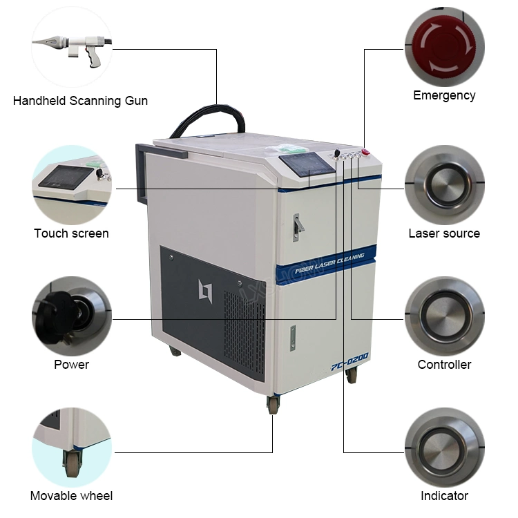 Hand Laser Rust Cleaning Laser Paint Removal Machine Handheld Clean Laser 100W 500W 200W