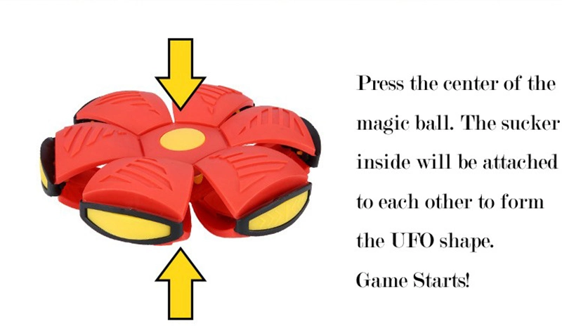 Flying UFO Flat Throw Disc Ball with LED Light Toy Kid Outdoor Garden Beach Game Stress Ball