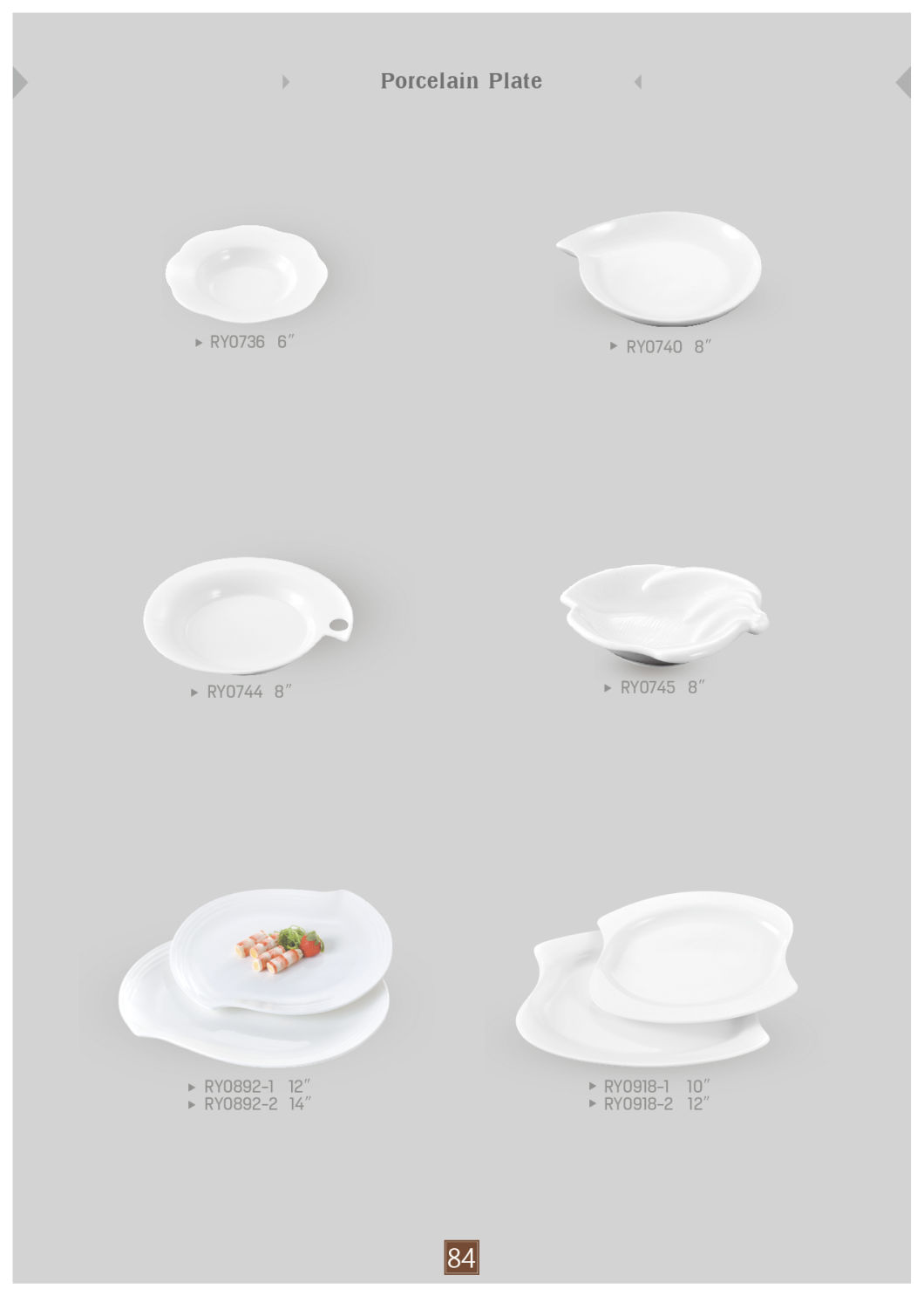 Customized Logo Plate with Small Saucer Dish for Hotel and Restaurant