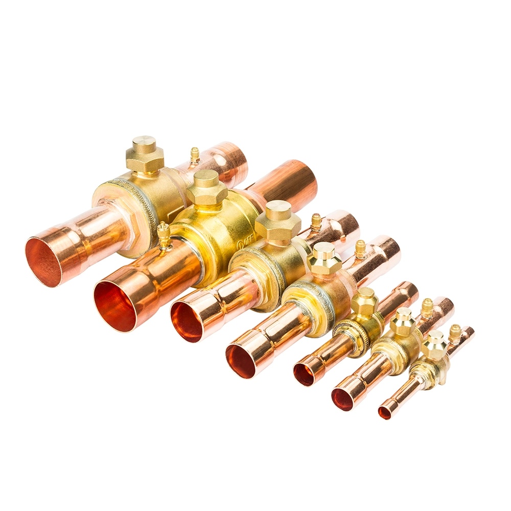 Refrigeration Ball Valve Air Conditioner Shut off Valve Brass Copper