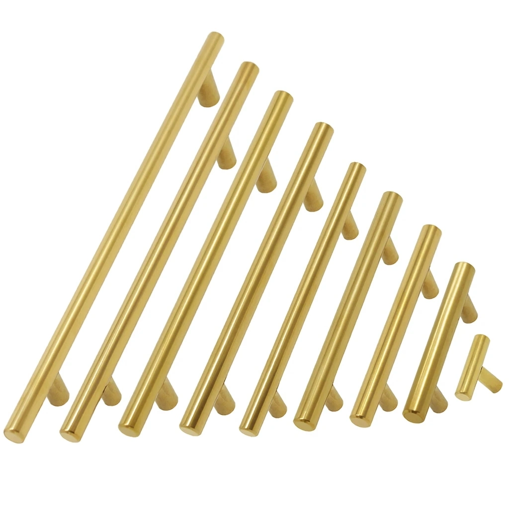 Solid Brass Copper Knobs Drawer Chest Door Golden Cabinet Handle