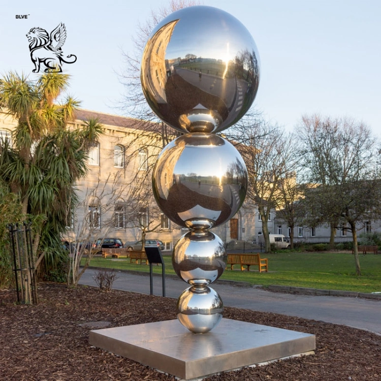 Abstract Modern Art Mirror Polished Stainless Steel Ball Sculpture Sssg-21
