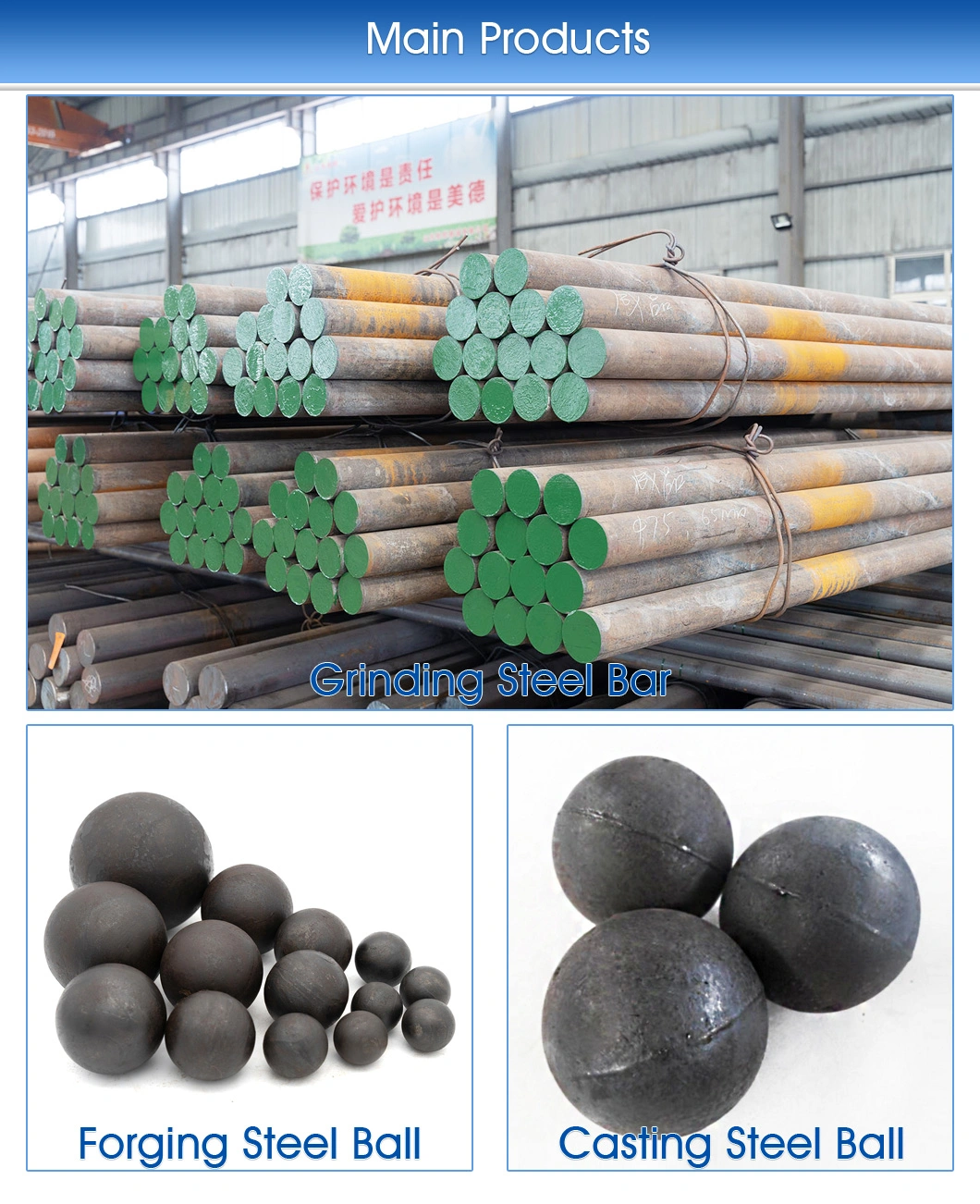 Ball Mill Grinding Media Steel Balls Forged Balls with Low Price